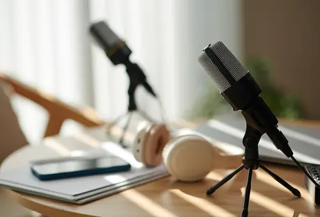 Weekly Podcast podcast desk mic